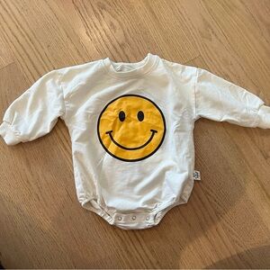White Baby Onesie with Smiley Face